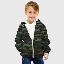 Куртка с капюшоном детская Камуфляж хакки, цвет: 3D-белый — фото 2