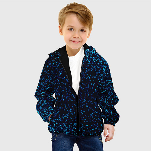 Детская куртка Неоновый синий блеск на черном фоне / 3D-Черный – фото 4