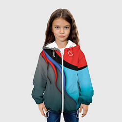 Куртка с капюшоном детская Разноцветные ручейки, цвет: 3D-белый — фото 2
