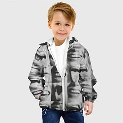 Куртка с капюшоном детская Принт с частью лица, цвет: 3D-белый — фото 2
