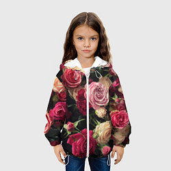 Куртка с капюшоном детская Нежные кустовые розы, цвет: 3D-белый — фото 2