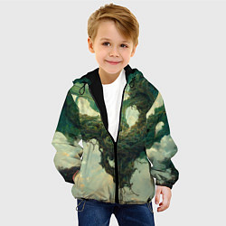 Куртка с капюшоном детская Рисунок нейросети, цвет: 3D-черный — фото 2