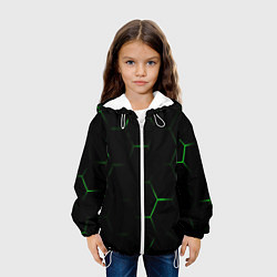 Куртка с капюшоном детская Соты бронированный стиль, цвет: 3D-белый — фото 2