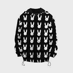 Куртка с капюшоном детская Bunny pattern black, цвет: 3D-черный