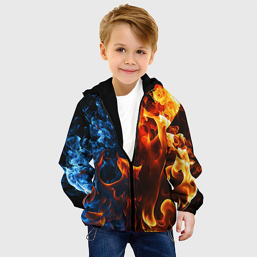 Детская куртка Битва огней - два пламени / 3D-Черный – фото 4