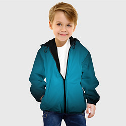 Куртка с капюшоном детская Изумрудный градиент, цвет: 3D-черный — фото 2