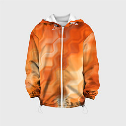 Куртка с капюшоном детская Золотисто-оранжевый туманный паттерн, цвет: 3D-белый
