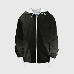 Куртка с капюшоном детская Чёрные геометрические металлические листы, цвет: 3D-белый