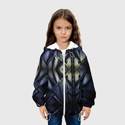 Куртка с капюшоном детская Металлический калейдоскоп, цвет: 3D-белый — фото 2
