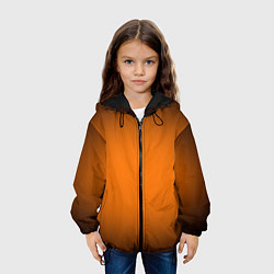 Куртка с капюшоном детская Кислотный оранжевый с градиентом, цвет: 3D-черный — фото 2