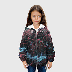 Куртка с капюшоном детская Разводы от краски, цвет: 3D-белый — фото 2