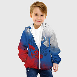 Куртка с капюшоном детская Триколор градиент, цвет: 3D-белый — фото 2