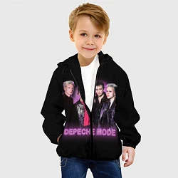 Куртка с капюшоном детская 80s Depeche Mode neon, цвет: 3D-черный — фото 2