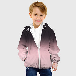 Куртка с капюшоном детская Градиент: от черного к розовому, цвет: 3D-белый — фото 2