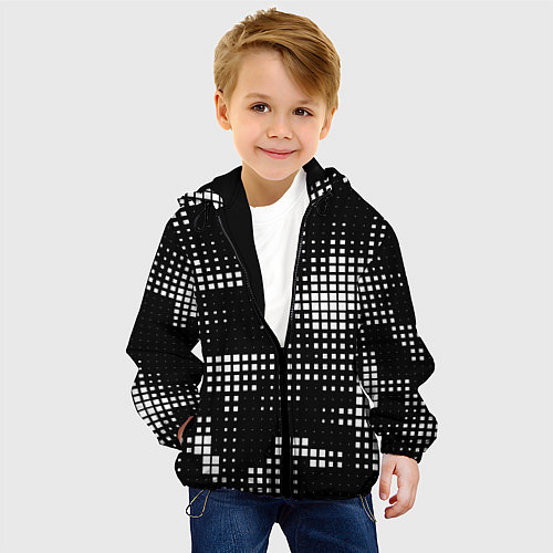 Детская куртка Pixel art - abstraction / 3D-Черный – фото 4