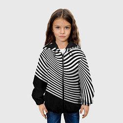 Куртка с капюшоном детская Trendy raster pattern, цвет: 3D-черный — фото 2
