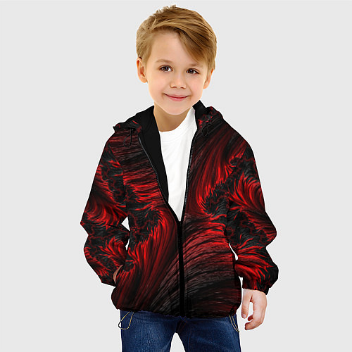 Детская куртка Red vortex pattern / 3D-Черный – фото 4