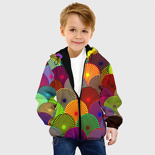 Детская куртка Multicolored circles / 3D-Черный – фото 4