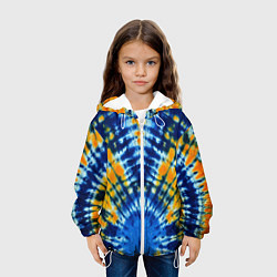 Куртка с капюшоном детская Tie dye стиль хиппи, цвет: 3D-белый — фото 2
