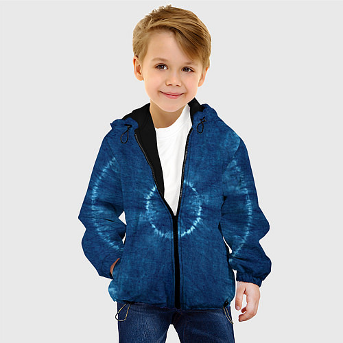 Детская куртка Синий круг тай-дай / 3D-Черный – фото 4