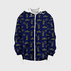 Куртка с капюшоном детская Bart pattern Eat my shorts, цвет: 3D-белый