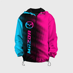 Куртка с капюшоном детская Mazda - neon gradient: по-вертикали, цвет: 3D-черный