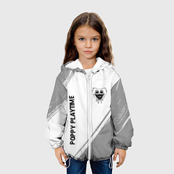 Куртка с капюшоном детская Poppy Playtime glitch на светлом фоне: надпись, си, цвет: 3D-белый — фото 2