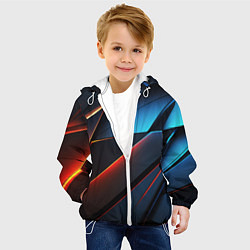 Куртка с капюшоном детская Абстрактные разломы, цвет: 3D-белый — фото 2