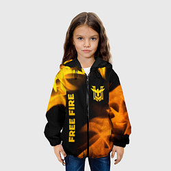 Куртка с капюшоном детская Free Fire - gold gradient: надпись, символ, цвет: 3D-черный — фото 2