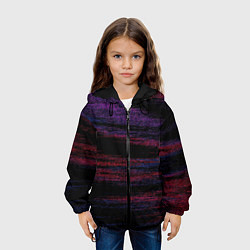 Куртка с капюшоном детская Разлив красной и синей краски, цвет: 3D-черный — фото 2