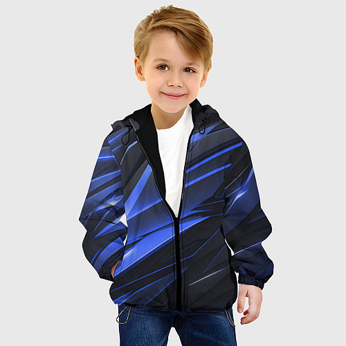Детская куртка Абстракия плит / 3D-Черный – фото 4