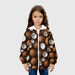 Куртка с капюшоном детская Сочная текстура из кокосов, цвет: 3D-белый — фото 2
