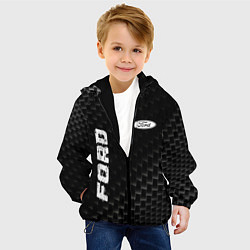 Куртка с капюшоном детская Ford карбоновый фон, цвет: 3D-черный — фото 2