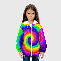 Куртка с капюшоном детская Тай-дай, цвет: 3D-белый — фото 2