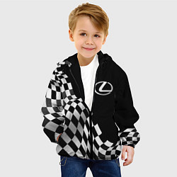 Куртка с капюшоном детская Lexus racing flag, цвет: 3D-черный — фото 2