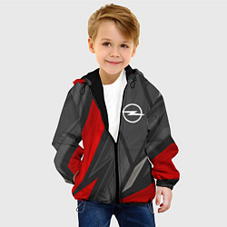 Куртка с капюшоном детская Opel sports racing, цвет: 3D-черный — фото 2