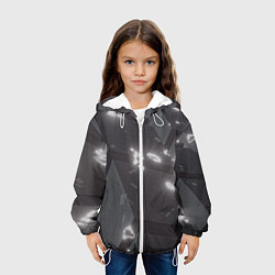 Куртка с капюшоном детская Серые кубы с сигилами, цвет: 3D-белый — фото 2