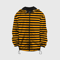 Куртка с капюшоном детская Черно-оранжевые полосы - пчелиный образ, цвет: 3D-черный