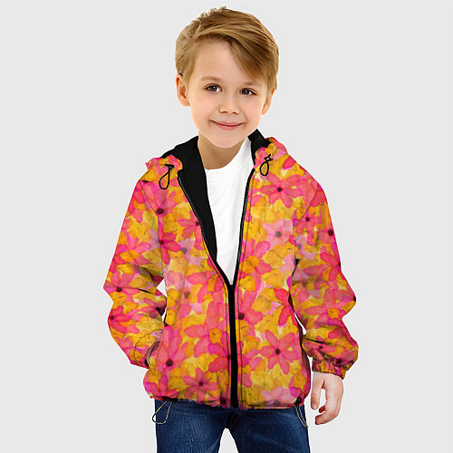 Детская куртка Полупрозрачный цветочный паттерн / 3D-Черный – фото 4