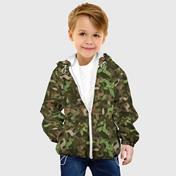 Куртка с капюшоном детская Олени и дубовые листья - камуфляж, цвет: 3D-белый — фото 2