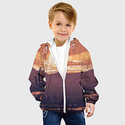 Куртка с капюшоном детская Пиксельный пейзаж пустыни, цвет: 3D-белый — фото 2