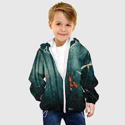 Куртка с капюшоном детская Тени и краски во тьме, цвет: 3D-белый — фото 2