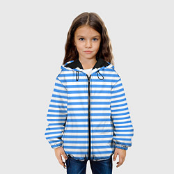 Куртка с капюшоном детская Тельняшка васильковая ВДВ, цвет: 3D-черный — фото 2