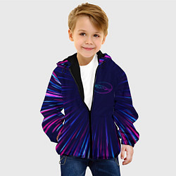 Куртка с капюшоном детская Jaguar neon speed lines, цвет: 3D-черный — фото 2