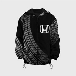 Куртка с капюшоном детская Honda tire tracks, цвет: 3D-черный