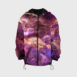 Куртка с капюшоном детская Фиолетовое облако, цвет: 3D-черный