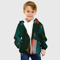 Куртка с капюшоном детская Сюрреалистичные геометрические фигуры, цвет: 3D-белый — фото 2