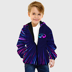 Куртка с капюшоном детская Infiniti neon speed lines, цвет: 3D-черный — фото 2