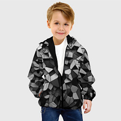 Куртка с капюшоном детская Серые стальные плиты, цвет: 3D-черный — фото 2