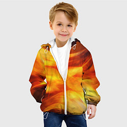 Куртка с капюшоном детская Огонь: арт нейросети, цвет: 3D-белый — фото 2